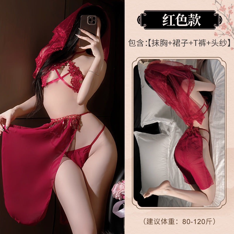 BS2882-情趣性感內衣新娘婚紗約會制服誘惑床上免脫誘惑女睡衣套裝睡裙