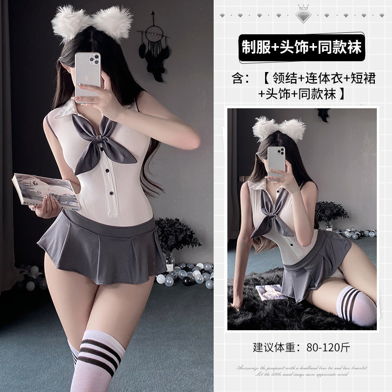 BT9180-性感內衣角色扮演校園制服誘惑免激情連體衣女睡衣清純
