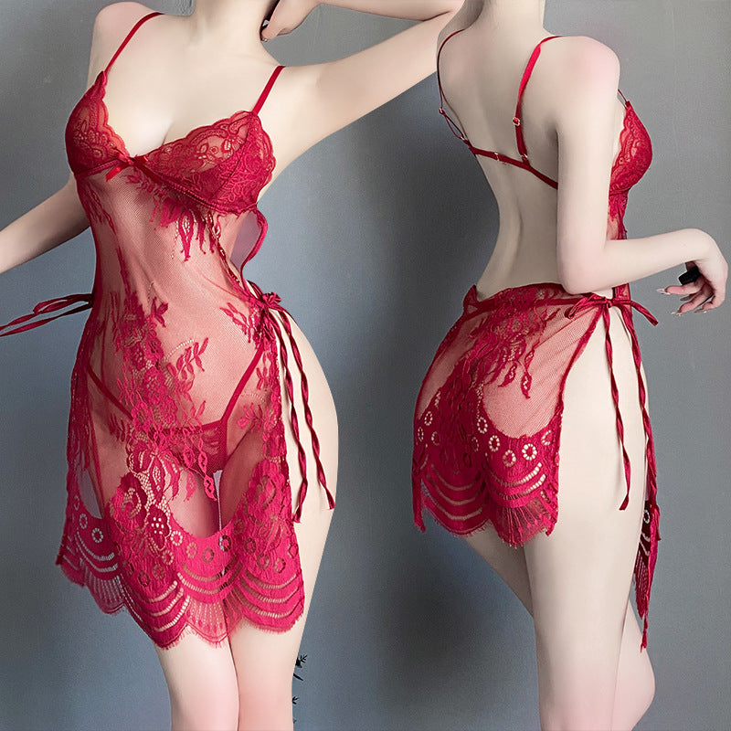 BS8224-性感內衣情趣內衣性感女睡裙側開透視吊帶睡衣激情衣服純欲免脫女睡衣睡裙