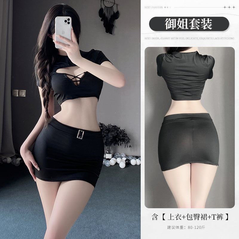 BT2895-性感內衣情趣內衣免脫火辣純欲約會戰袍御姐制服誘惑女睡衣女睡裙