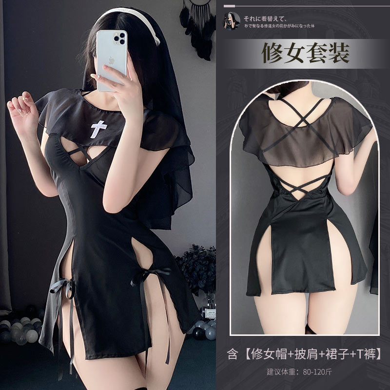 BT2778-性感內衣情趣內衣性感免脫角色扮演純欲修女床上激情制服誘惑女套裝睡衣睡裙
