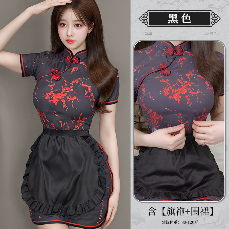 BT8545-性感情趣內衣中華娘旗袍激情純欲廚娘制服角色扮演套裝女睡衣睡裙