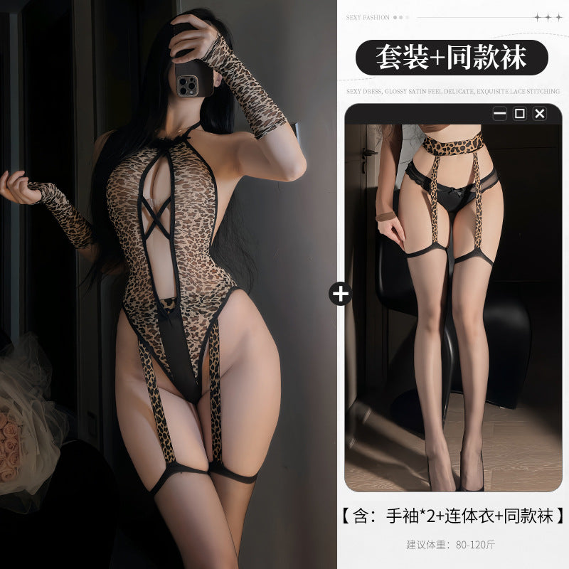 BS2142-性感內衣情趣內衣豹紋誘惑睡衣約會戰袍床上激情套裝女睡裙制服