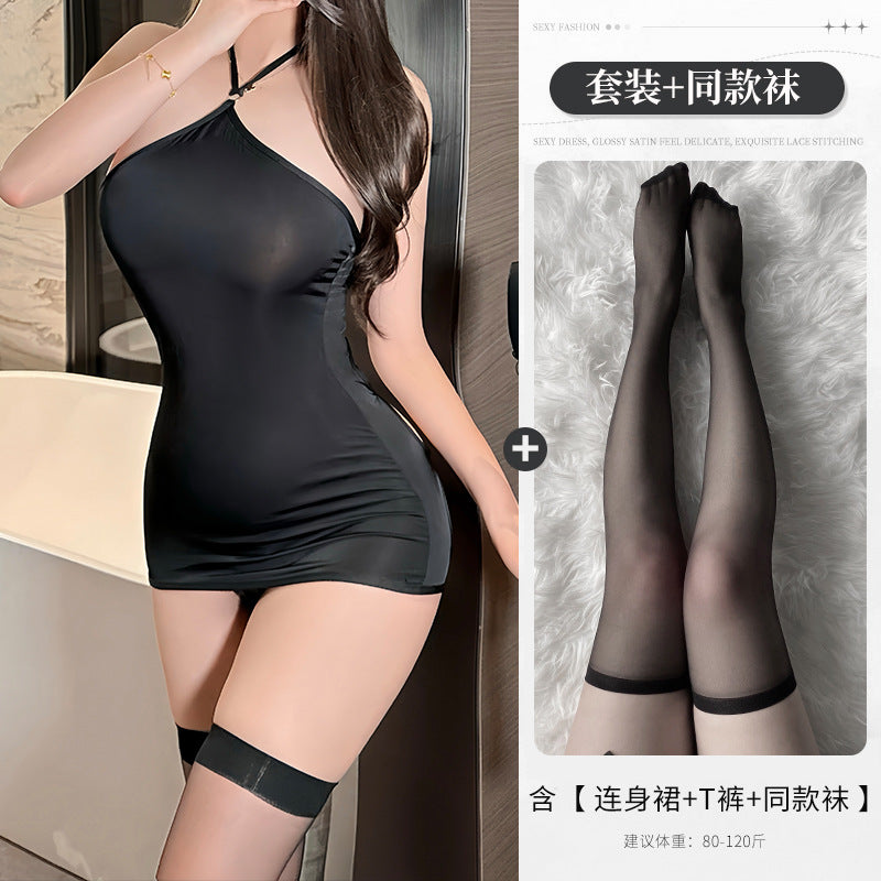 BT8418-性感內衣情趣內衣純欲鏤空包臀裙激情夜店免脫套裝制服誘惑女睡衣女睡裙