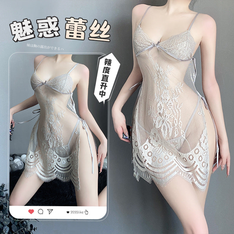 BS8224-性感內衣情趣內衣性感女睡裙側開透視吊帶睡衣激情衣服純欲免脫女睡衣睡裙