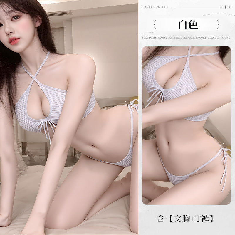 BT2655-2-情趣內衣胖mm大碼女性感純欲豐滿三點式露臀誘脫套裝女睡衣睡裙