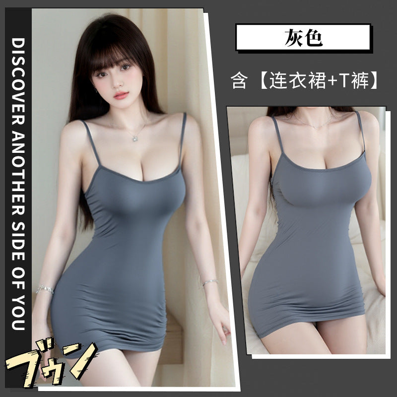 BS1665-性感情趣內衣女風情裸背包臀連衣裙純欲透視睡衣免脫女睡衣睡裙