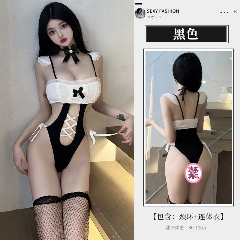 BT8501-性感內衣情趣內衣女蕾絲角色扮演開檔免脫誘惑調情吊帶睡裙女僕制服女睡衣睡裙