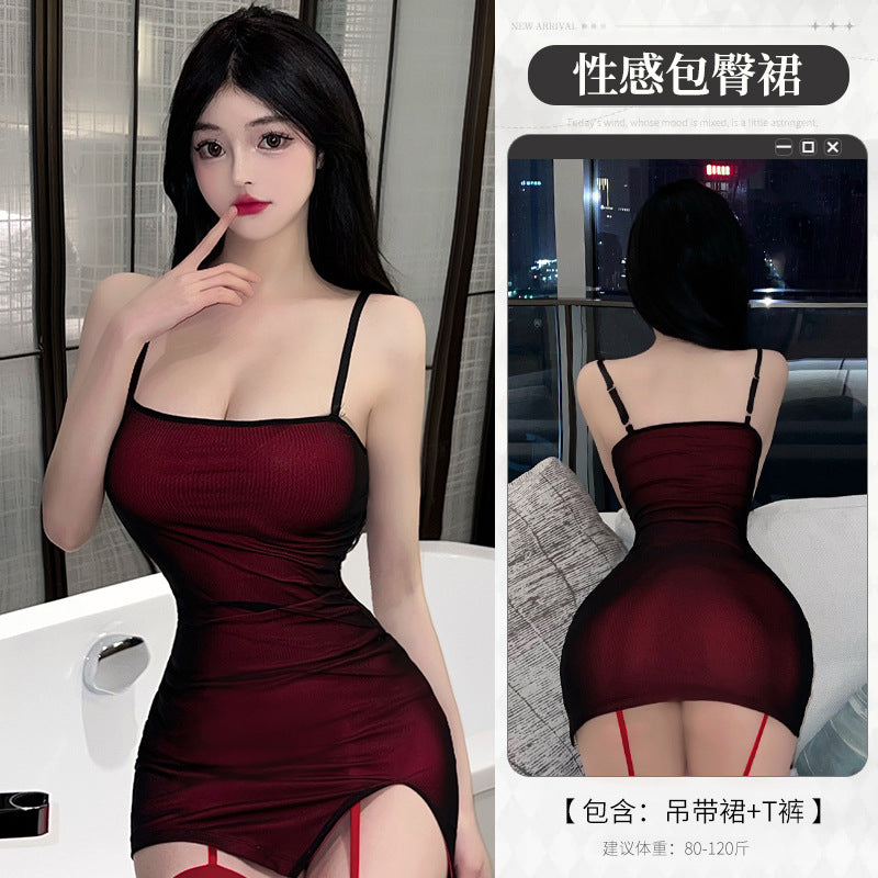 BT8517-性感內衣情趣內衣吊帶包臀裙激性感免脫制服誘惑女睡衣純欲火辣女睡裙