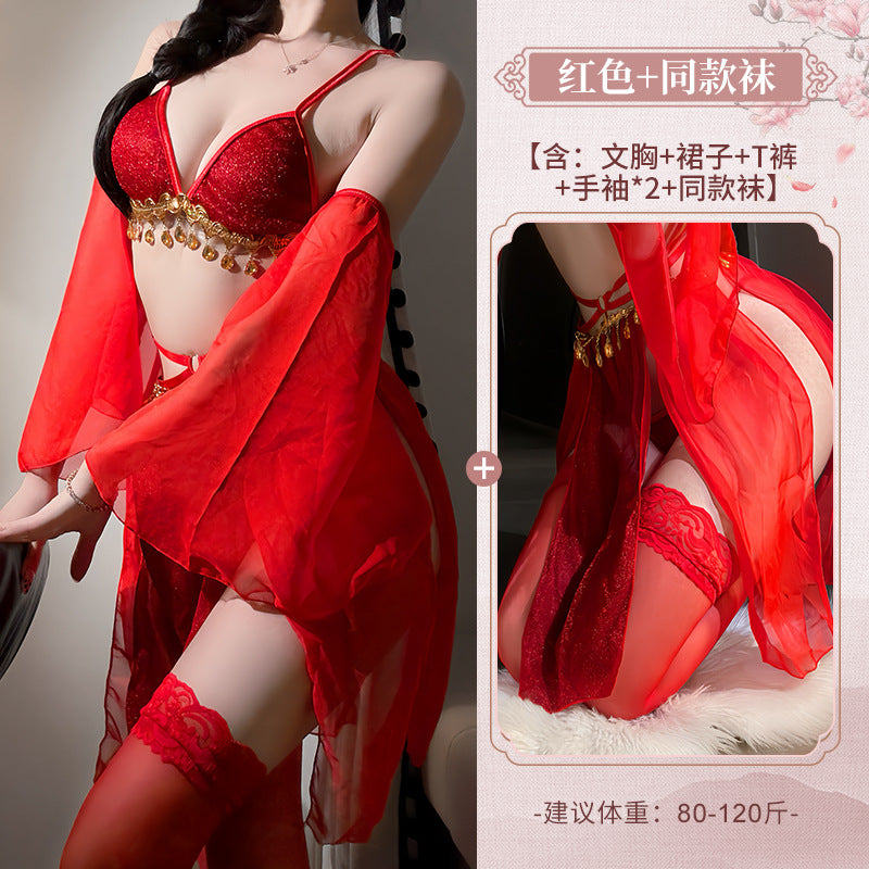 BT2113-性感內衣异域公主西施性感綁帶復古蕾絲純欲漢服情趣內衣超仙連衣套裝睡衣睡裙