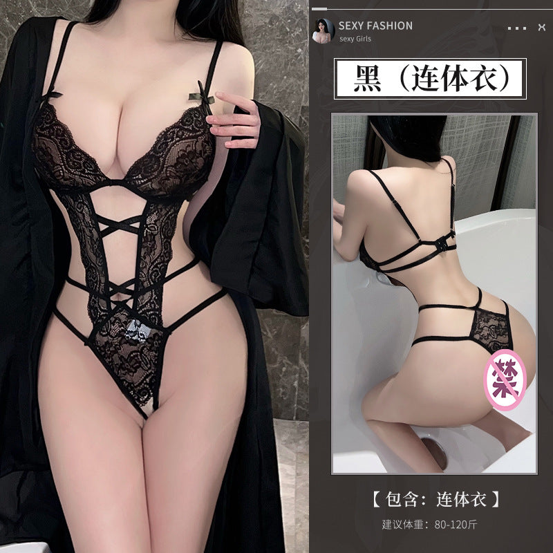 BS8210-性感內衣情趣內衣性感連體衣蕾絲制服誘惑鏤空激情免脫睡袍套裝女睡衣