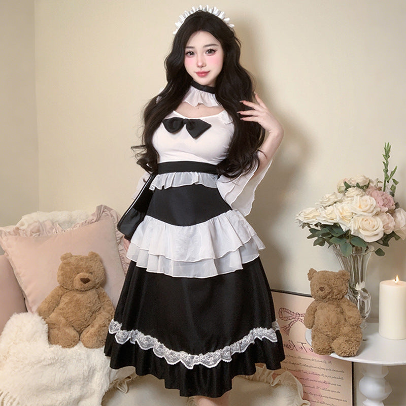 BT2921-性感情趣內衣純欲歐美黑白純欲女僕套裝cos制服誘惑套裝女睡衣睡裙