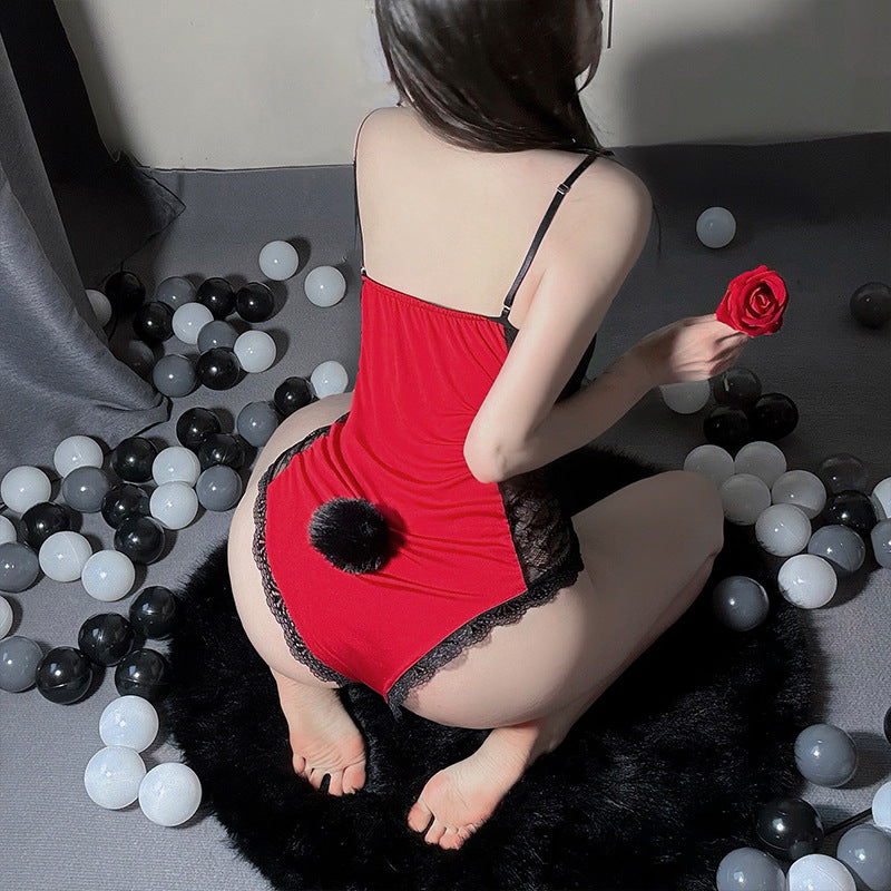 BS8244-性感內衣情趣內衣女性感掛脖網紗透視開叉露背連衣裙免脫誘惑女睡衣睡裙