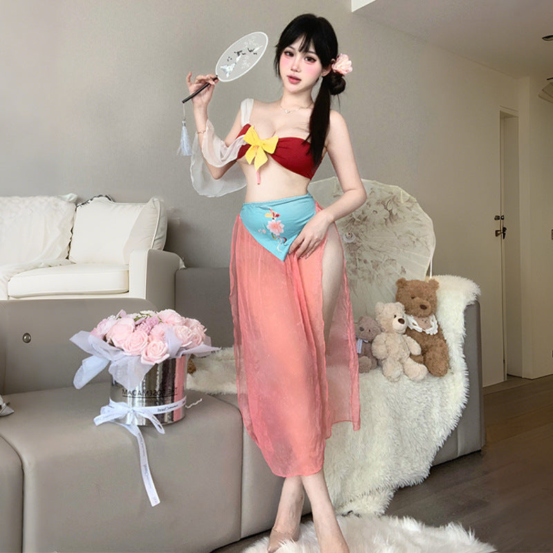 BT2865-性感內衣古韻情趣內衣純欲飄逸舞袖套裝漢服古風情趣睡衣免脫套裝女睡衣睡裙