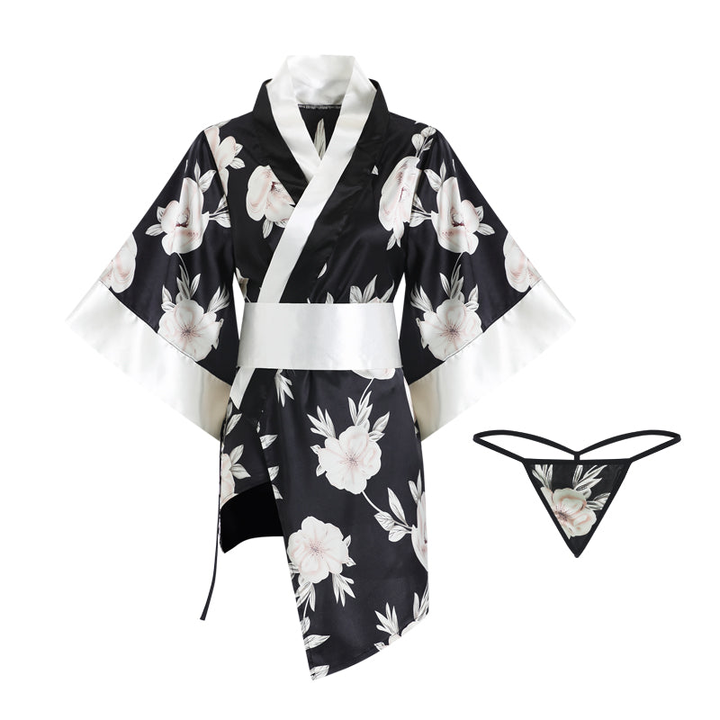 BT2412-情趣內衣日式印花玉蘭花和服遊戲制服誘惑代發