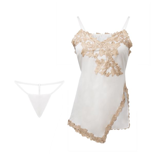 BS2401-情趣內衣夏秋季吊帶睡裙V領性感短裙薄款家居服