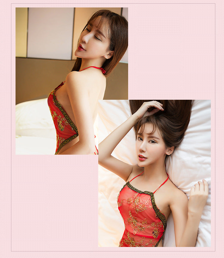 【組合裝】古代透明服唐裝肚兜式情趣內衣火辣成人性感誘惑復古風吊女帶睡衣