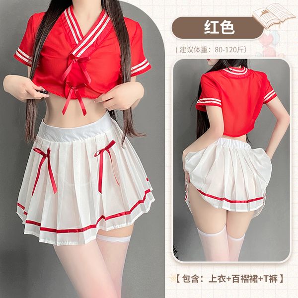 BT2635-情趣內衣透明內衣純欲學院風制服套裝小胸免脫激情誘惑
