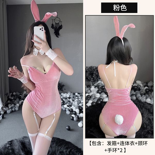 BT2251-情趣內衣兔女郎性感連體衣吊襪帶開檔制服誘惑套裝