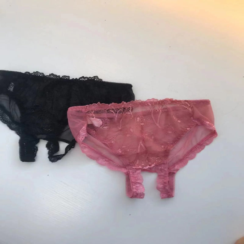 CM115-性感內褲蕾絲開檔情趣內衣大碼胖MM誘惑網紗透明三角激情免脫