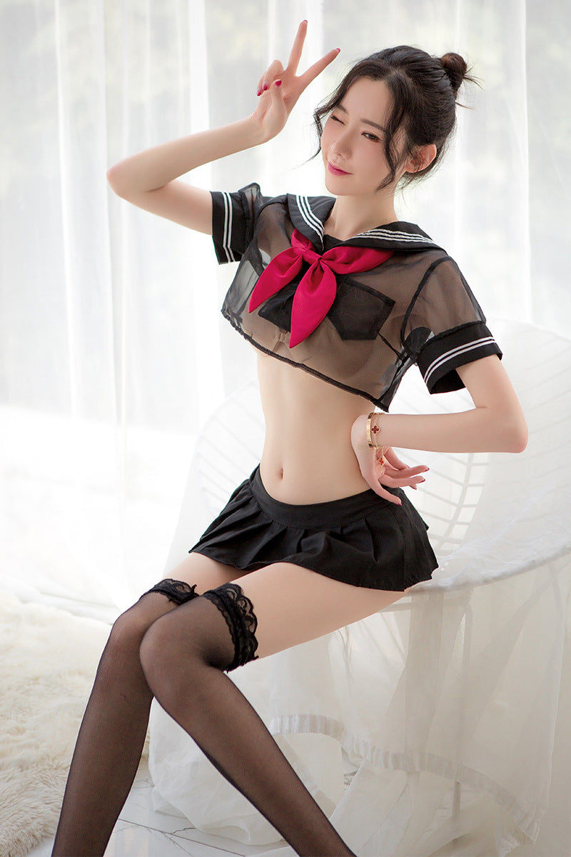 【A-1291】情趣內衣性感制服學生裝水手服透明套裝誘惑女可愛