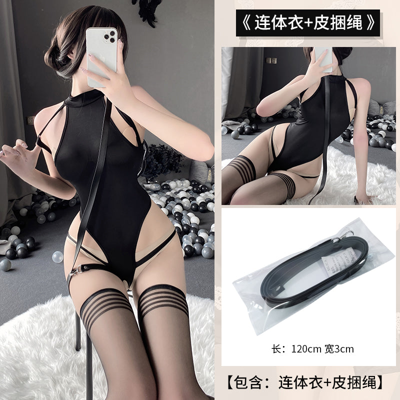 BT1021-情趣內衣性感開檔免脫連體衣純欲校園死庫水捆綁制服