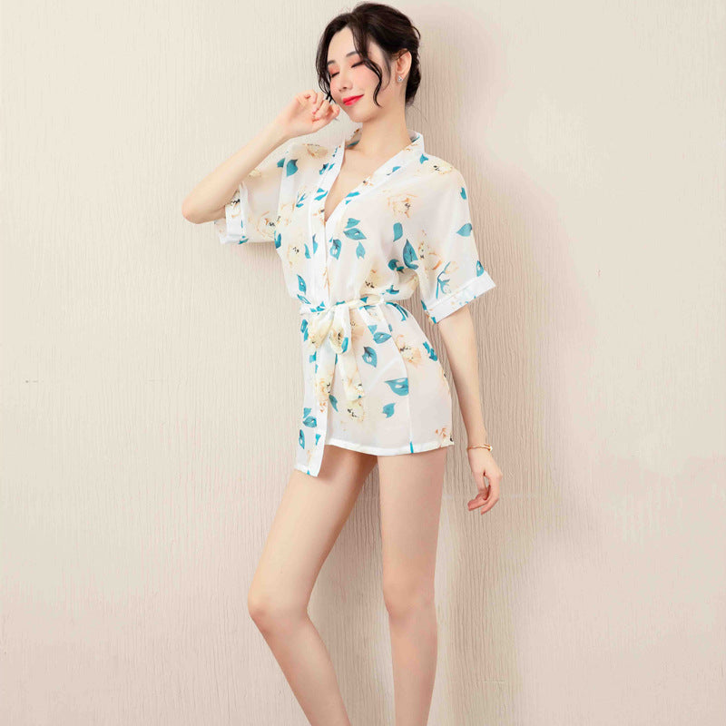 【A-1133】情趣內衣女性感誘惑透明火辣睡衣浴袍套裝代一件發