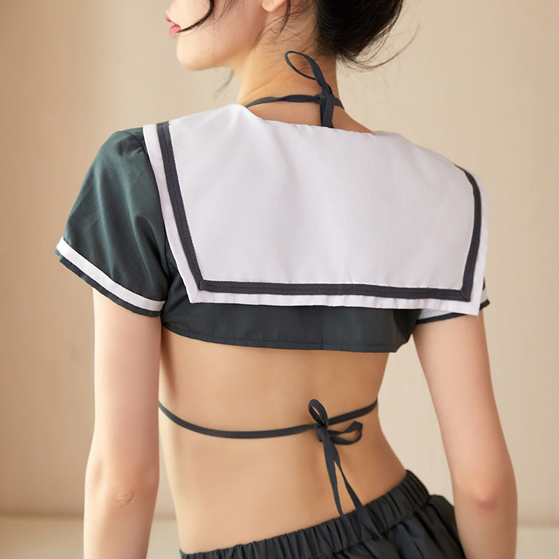 【A-1504】情趣內衣可愛超短裙露乳學生裝制服誘惑性感三點式