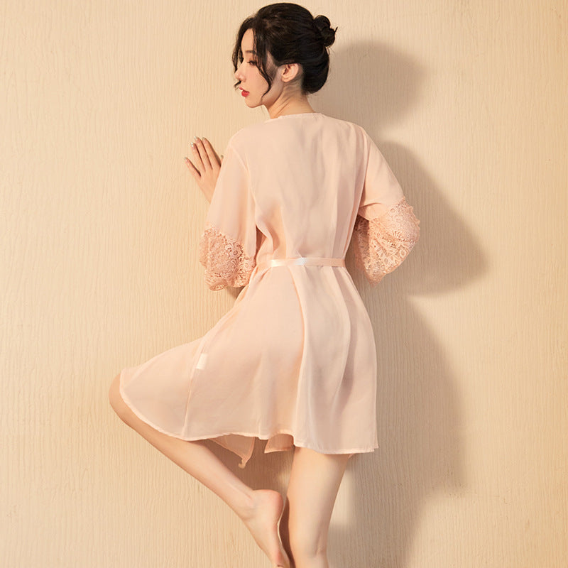 【A-1533】情趣內衣女睡衣情趣透視開衫成人內衣床浴袍家居服