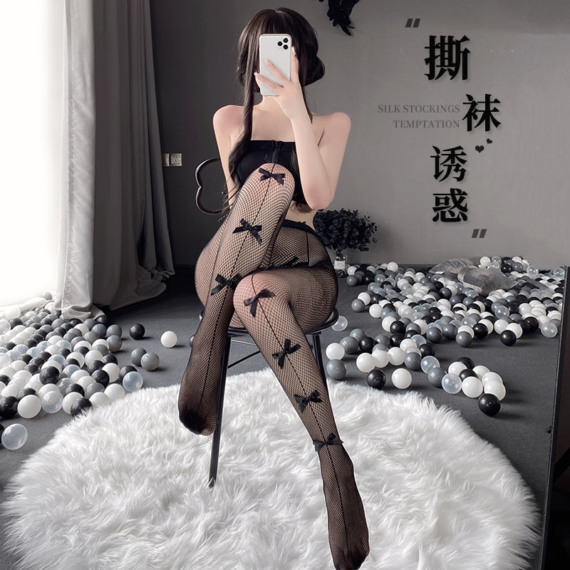 BCY3008-情趣絲襪女士黑色性感騷誘惑火辣撕扯調情透明蝴蝶網襪