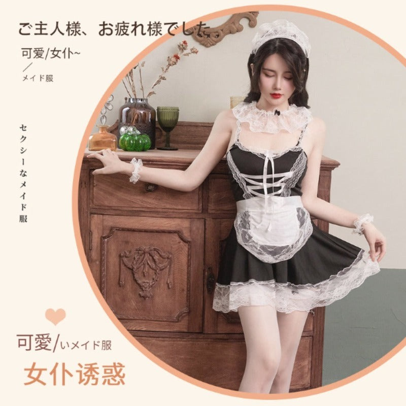 BT8003-情趣內衣性感女僕裝女傭制服角色扮演蕾絲深V鏤空套裝代發