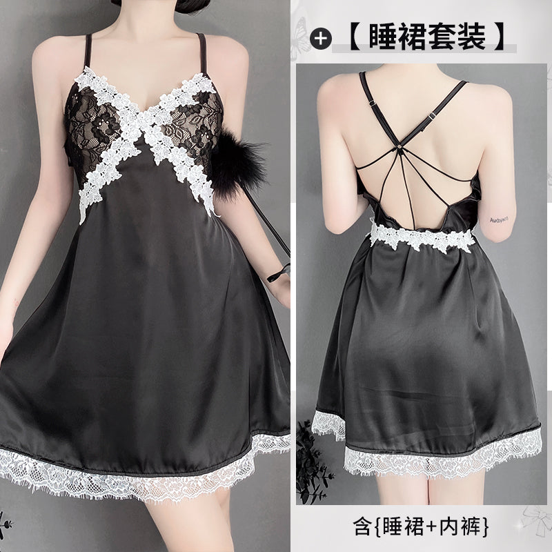 BS2551-性感蕾絲透視誘惑吊帶睡裙情趣內衣套裝代發