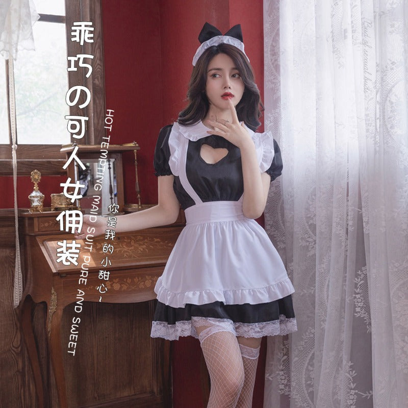 BT2432-情趣內衣制服誘惑蕾絲角色扮演性感愛心猫咪女僕女傭套裝