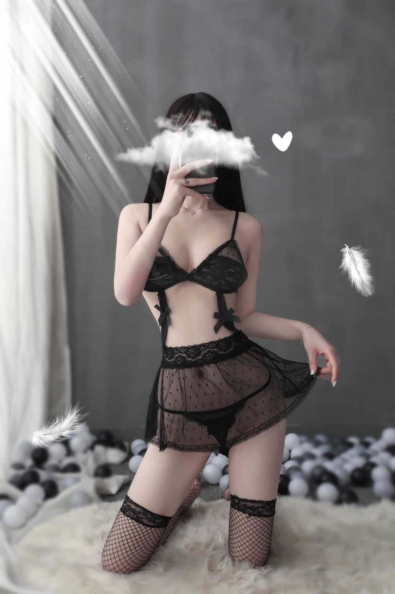 【A-1396】新款蕾絲網紗情趣內衣歐美性感睡衣透視露乳裝