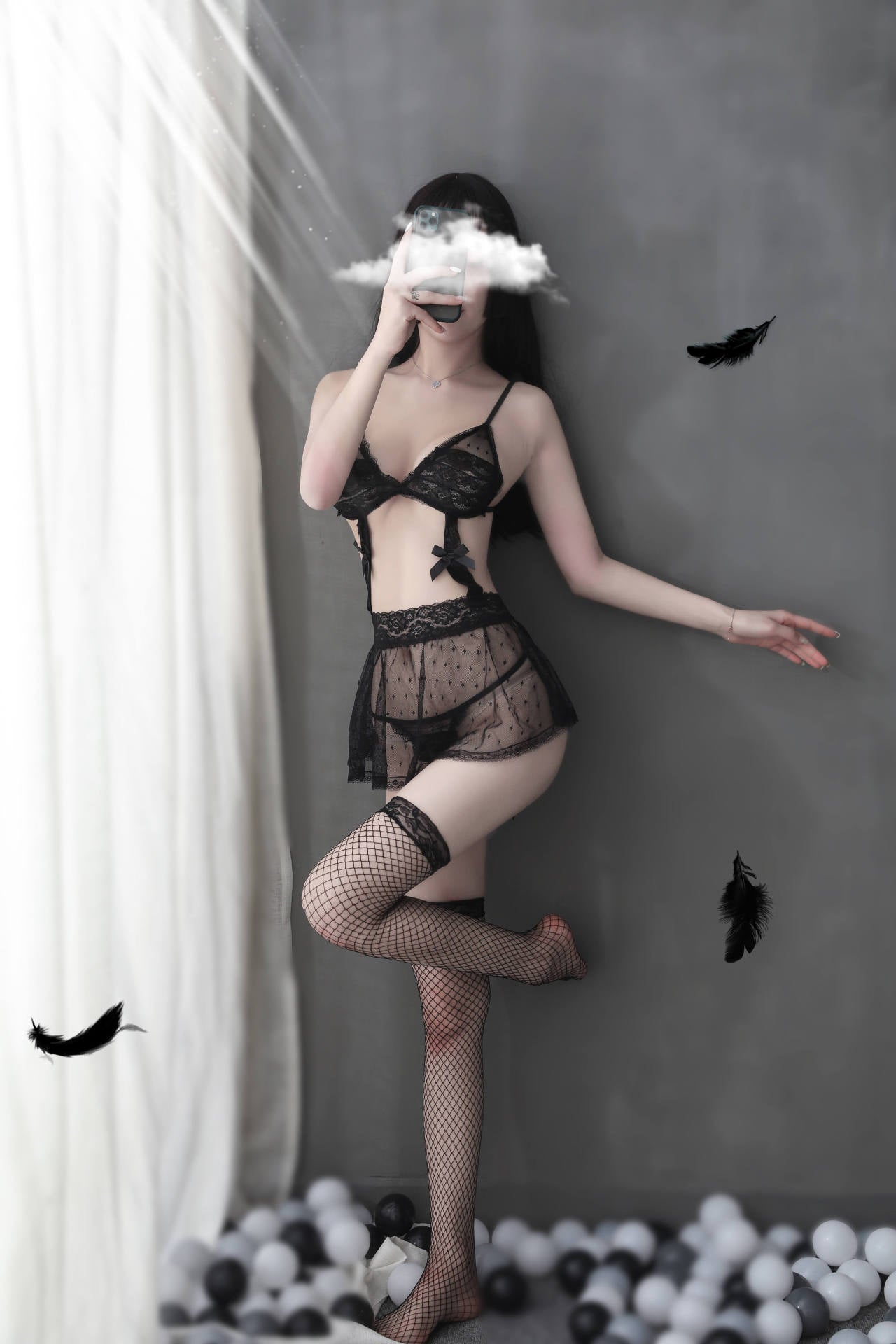 【A-1396】新款蕾絲網紗情趣內衣歐美性感睡衣透視露乳裝