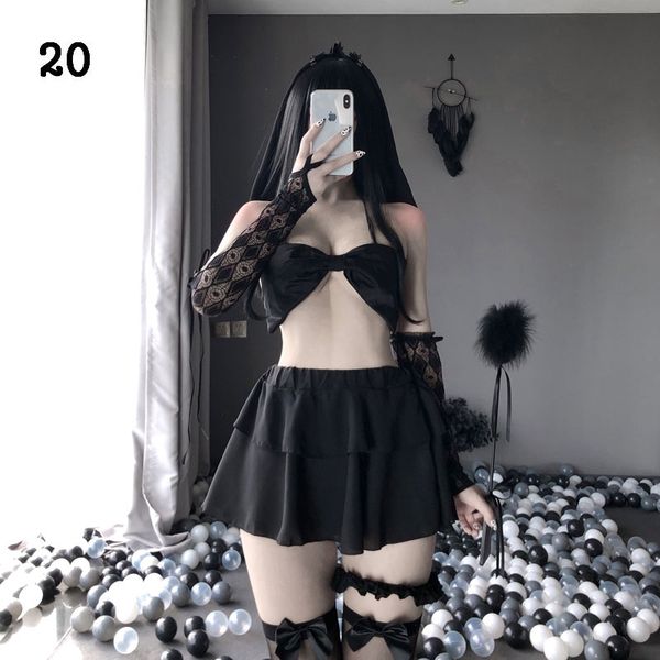 【組合系列】BTBS-20黑色系套裝性感蕾絲制服睡裙套裝誘惑