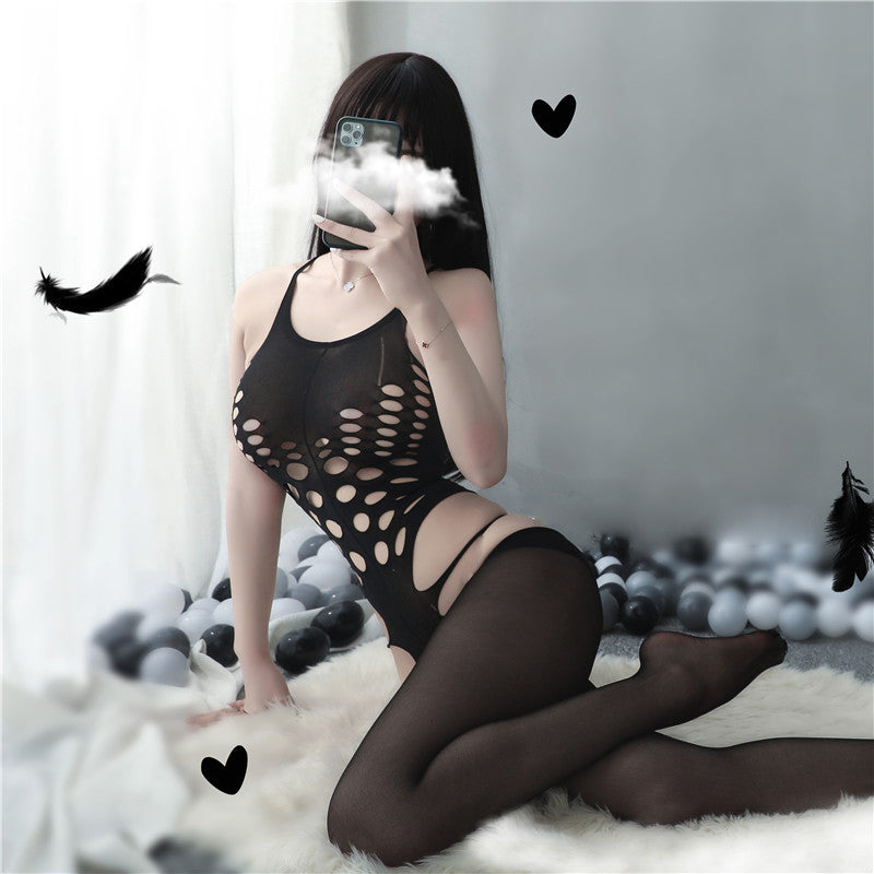 AO8979-情趣內衣女性感誘惑漁網襪免脫開檔套裝制服誘惑睡衣