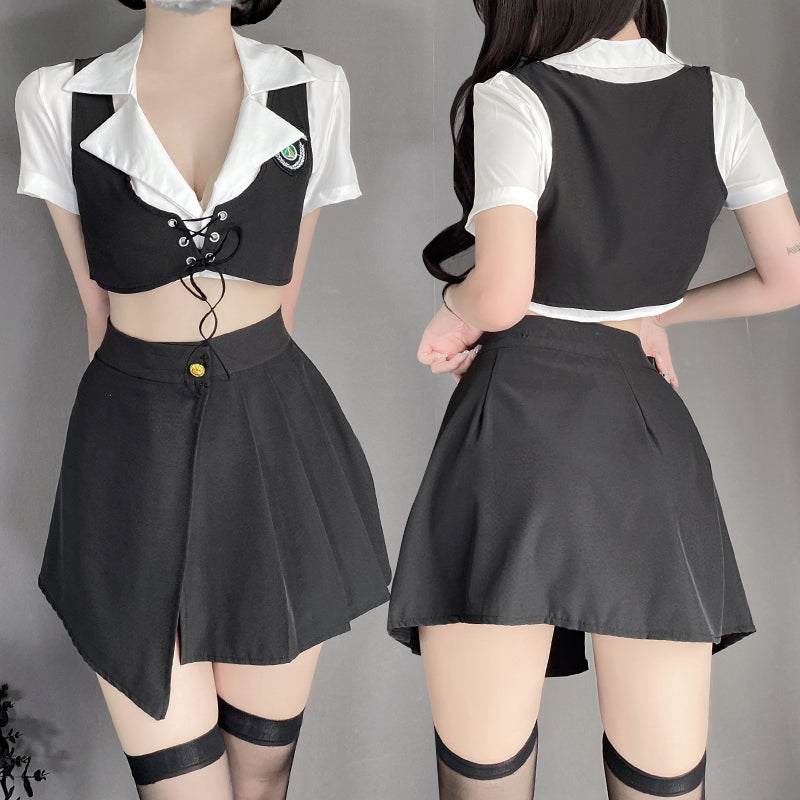 BT2540-情趣內衣女式角色扮演性感誘惑黑色空姐制服套裝激情
