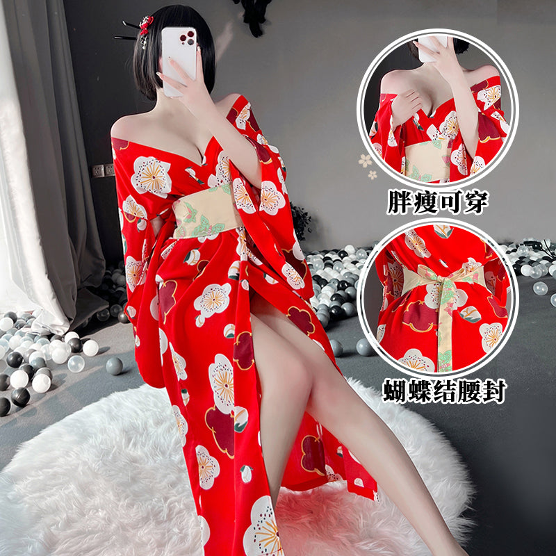 BT8644-性感情趣內衣誘惑日式少女深V長款羽織和服