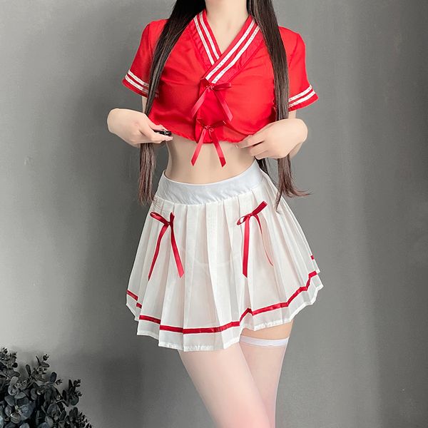 BT2635-情趣內衣透明內衣純欲學院風制服套裝小胸免脫激情誘惑