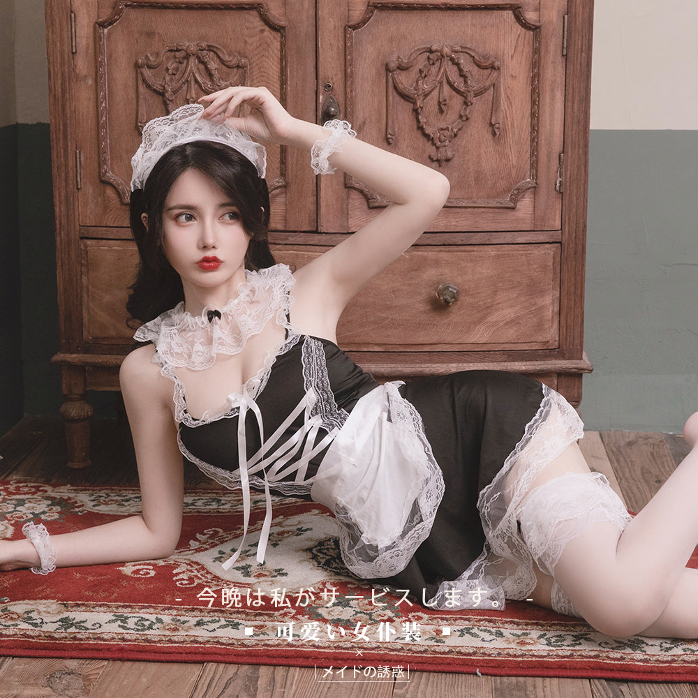 BT8003-情趣內衣性感女僕裝女傭制服角色扮演蕾絲深V鏤空套裝代發