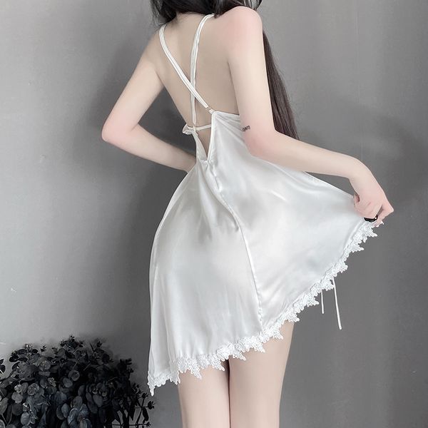 BS2534-性感蕾絲誘惑露背顯瘦睡衣開叉吊帶裙家居服