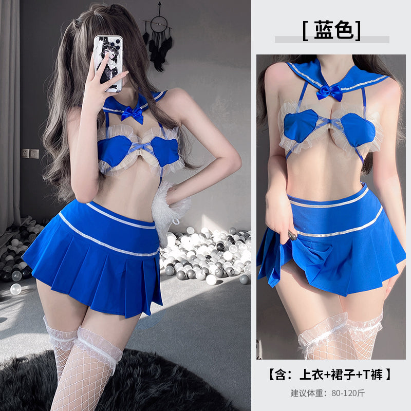 BT2514-情趣內衣性感挑逗愛心三點學生制服純欲床上誘惑激情裝女