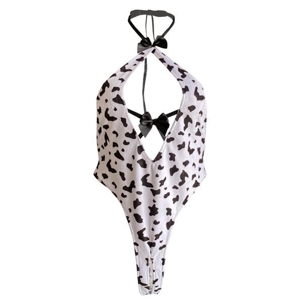 BT2640-情趣內衣可愛印花性感奶牛女僕女傭裝純欲制服緊身連體衣