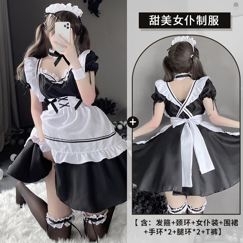 BT1229-情趣內衣性感鏤空誘惑日系圍裙蘿莉女僕女傭綁帶誘惑制服裝