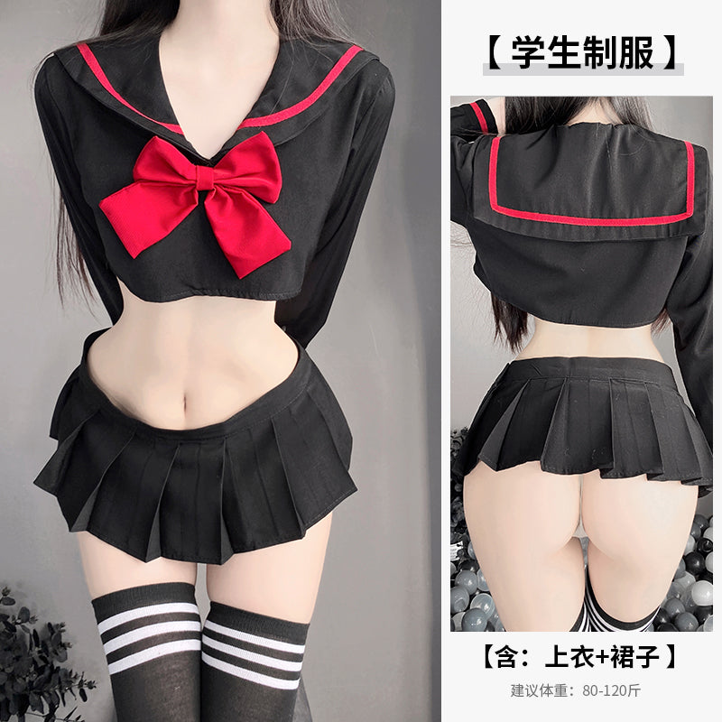 BT2204-情趣內衣女小胸校園純欲學生制服誘惑激情套裝可愛性感百褶裙