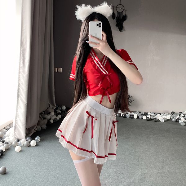 BT2635-情趣內衣透明內衣純欲學院風制服套裝小胸免脫激情誘惑
