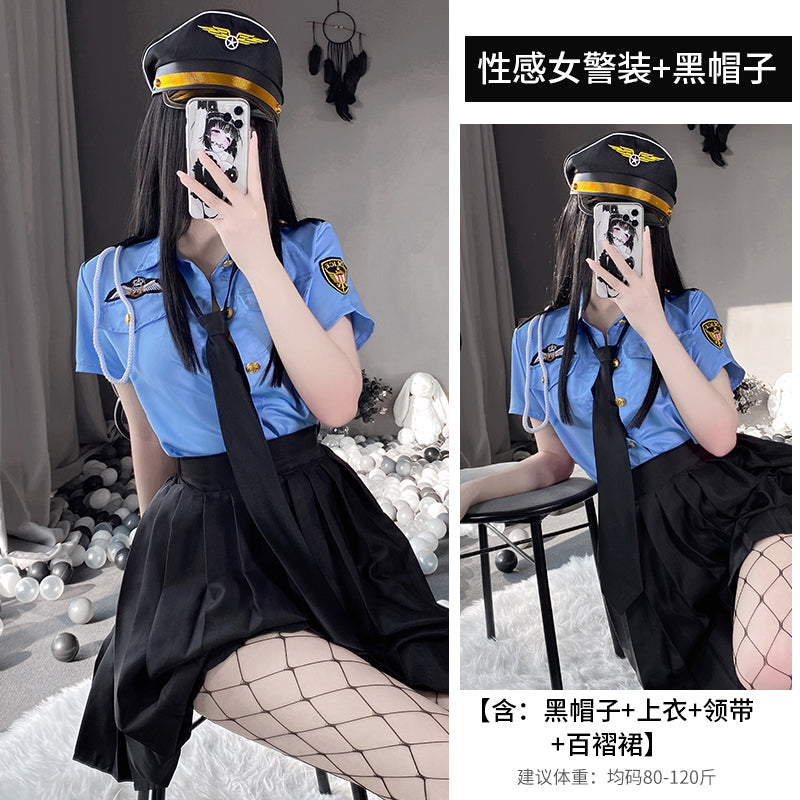 BT1016-情趣內衣性感小胸女警制服誘惑衣服調情激情套裝