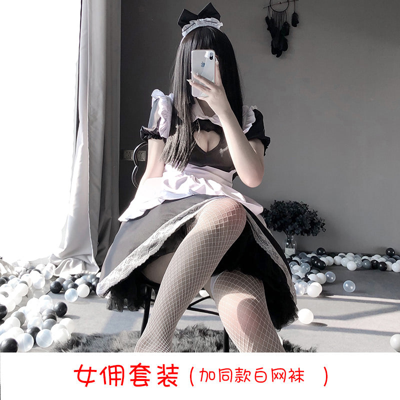 BT2432-情趣內衣制服誘惑蕾絲角色扮演性感愛心猫咪女僕女傭套裝