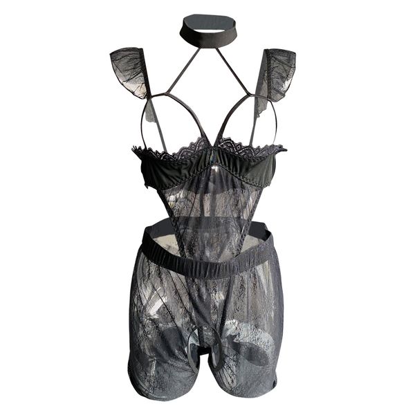 BS2613-情趣內衣女純欲蕾絲吊帶睡裙誘惑床上激情免脫挑逗睡褲